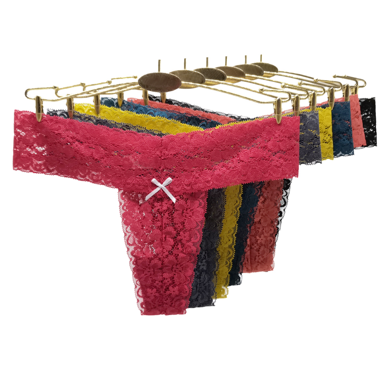 Mooame 5 Pcs/Lots Bikini Underwear Women Sexy Lingerie G String Transparent Lace Women's Thong_voghion.com