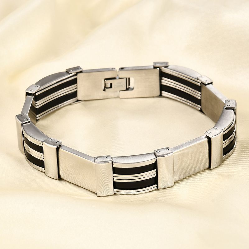 Women's Jewelry Fashion Stainless Steel Bracelet Punk Multi Layer Simple Versatile Silicone Bracelet_voghion.com