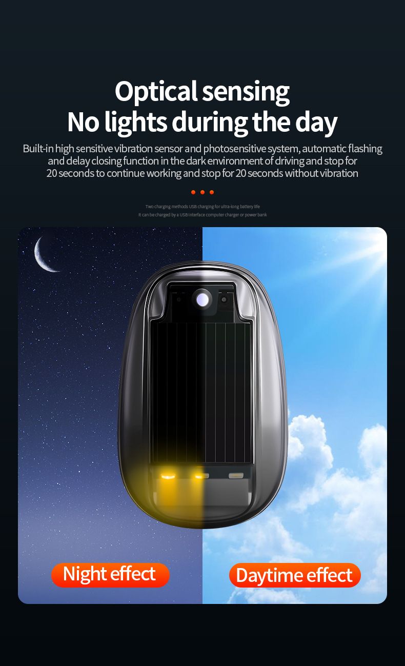 Solar Auto LED Blinkende Farbe Dach Maus Modifikation Keine Verkabelung Fernbedienung Anti-Kollision Warnleuchte_voghion.com