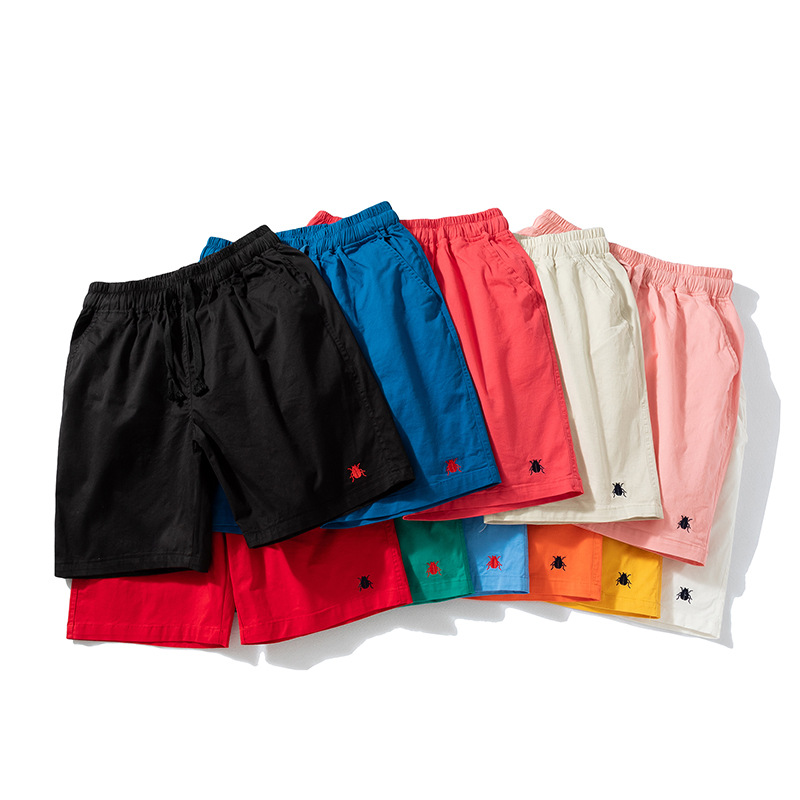 Sommer Neue Paar Candy Shorts Net Rot Gleiche Vielseitige Capris Für Männer Reine Baumwolle Mode Beachwear_voghion.com