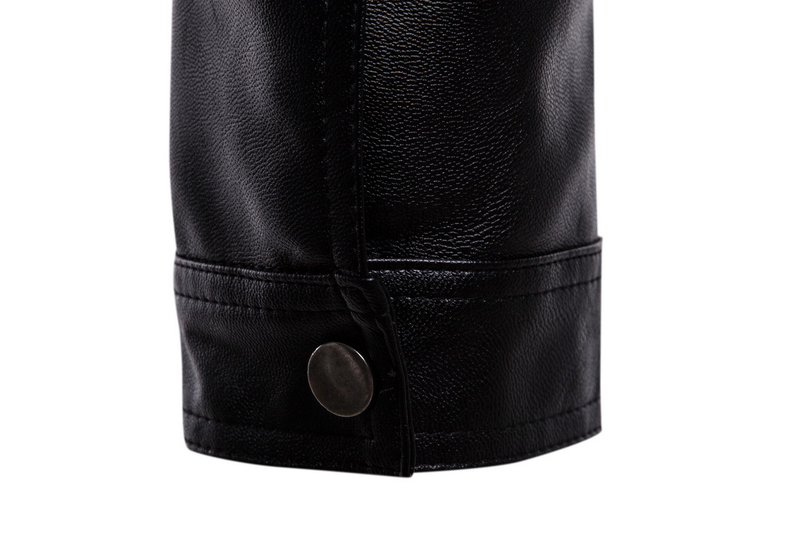 EU 2023 Autumn/Winter New Standing Collar Solid Men's Motorcycle Leather Coat Leather Jacket _voghion.com