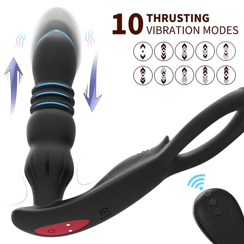 telecomando senza fili telescopico vibrante butt plug vibratore anale giocattoli sessuali a distanza senza fili per le donne culo anale dildo massaggiatore prostatico butt plug_voghion.com