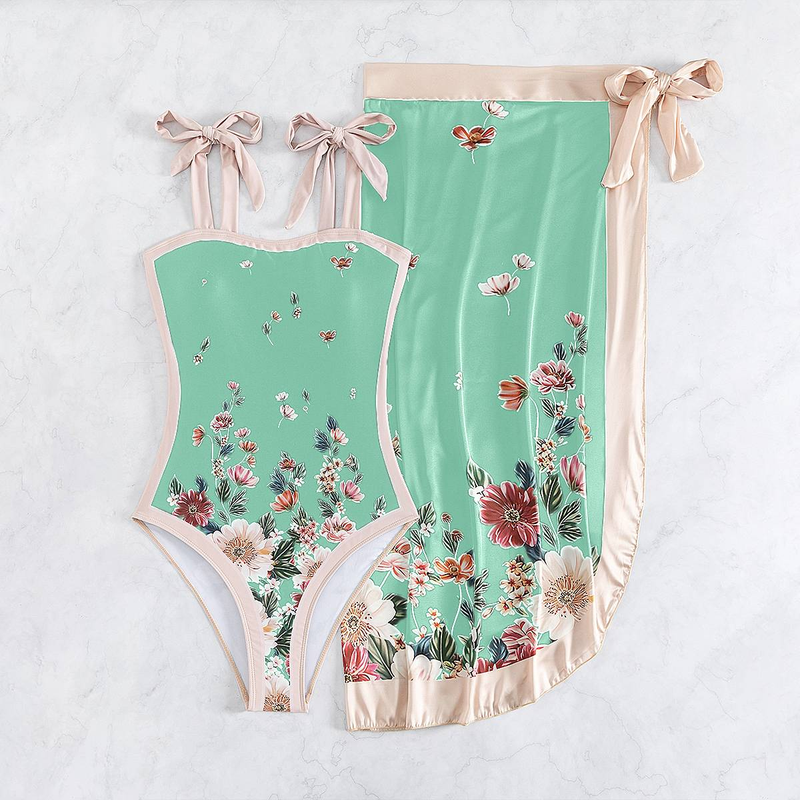 Europejski i amerykański konserwatywny strój kąpielowy jednoczęściowy, szyfonowa spódnica, dwuczęściowy swobodny brzuch zakrywający damski strój kąpielowy_voghion.com