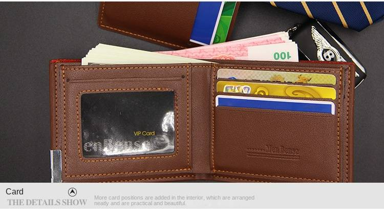 Men's Stylish Short Wallet - Multifunctional Casual Iron Edge Card Holder & Coin Pouch - Perfect for Everyday Use_voghion.com