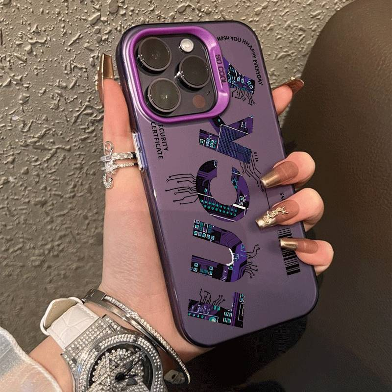 Applicable To Mobile Phone Case Simple English Phone14Promax Mobile Phone Case Suitable For 13/12/15 Blu-ray Tide Protective Cover_voghion.com