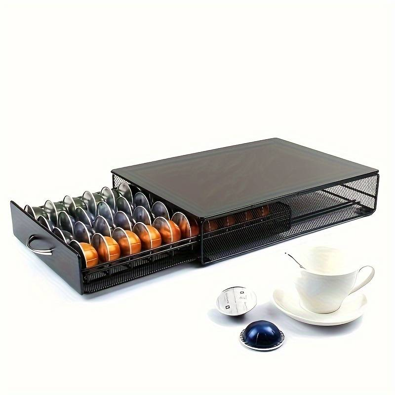 Stainless steel coffee capsule holder - Large capacity, rust-proof countertop organizer for kitchens, offices and coffee shops_voghion.com