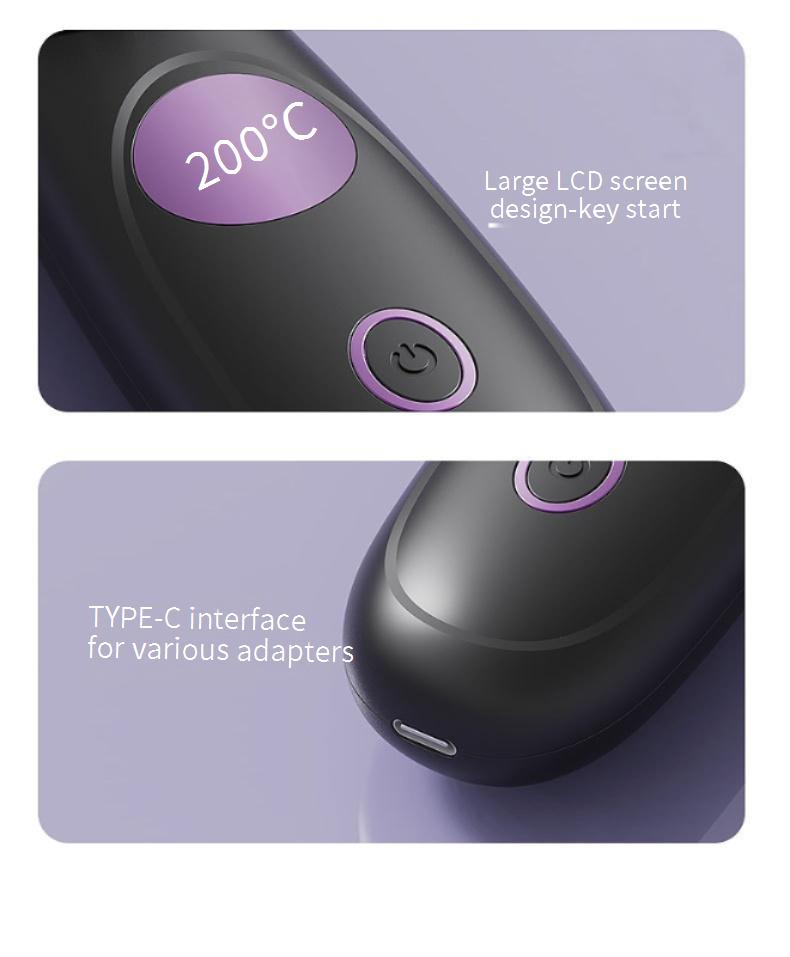 Cordless Ionic Hair Straightener Brush - Wireless Charging & Heat Protection For Voluminous Crown Styling (Damage-Free Round Brush)_voghion.com