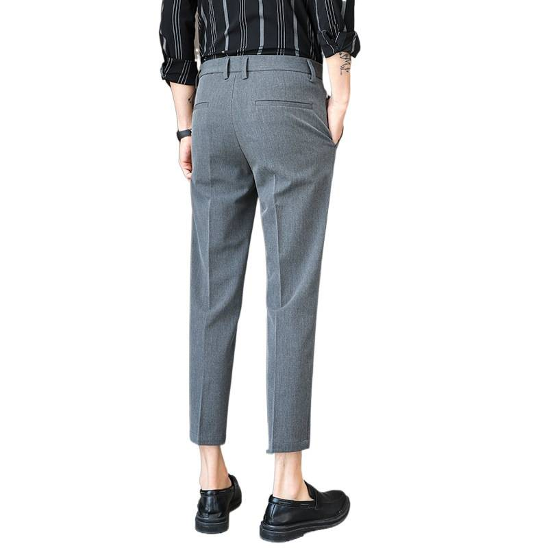 Vêtements pour hommes, pantalons d'été slim fit, pantalons habillés décontractés, pantalons chino légers et respirants pour le bureau, extensibles, disponibles en longueurs standard et 9 pouces_voghion.com