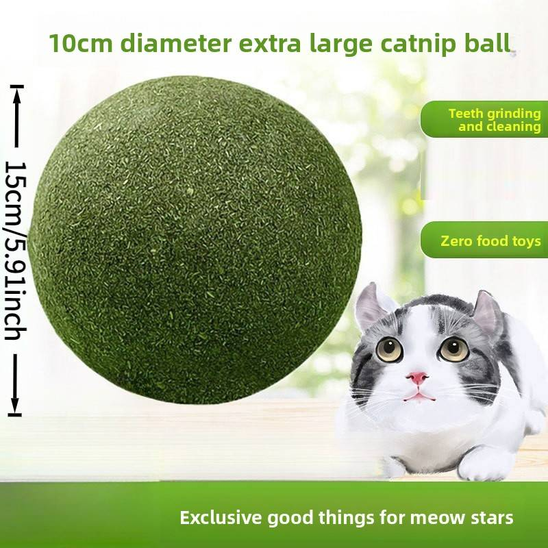 Boule de menthe à chat extra large de 10 cm, jouet pour chat, bâton de dentition, collation pour chat, boule de menthe creuse, fournitures pour animaux de compagnie_voghion.com
