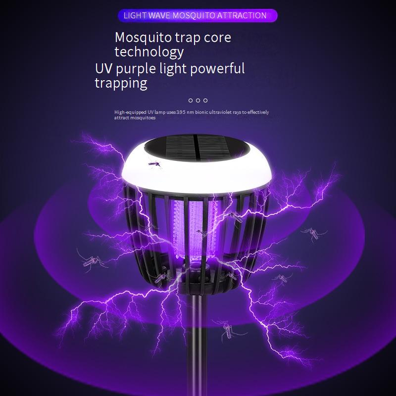 Lampada antizanzare ad energia solare - Lampada antizanzare per esterni, da giardino, patio, con design impermeabile e attrazione della luce UV_voghion.com