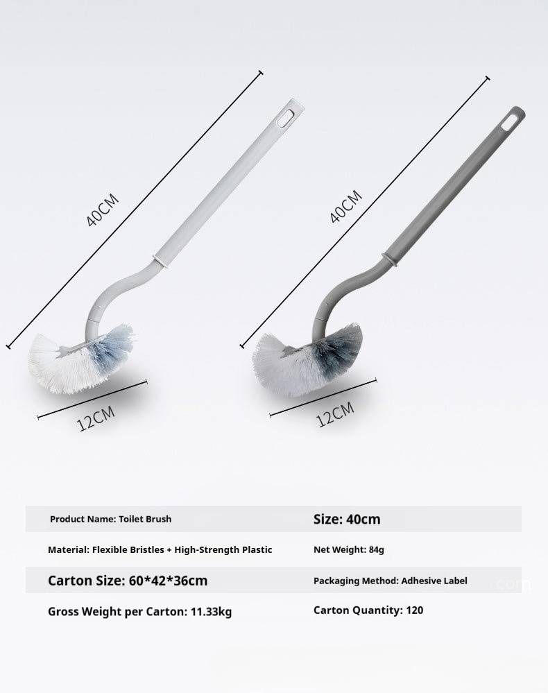 Long-Handle Curved Toilet Brush – Soft Bristles For Deep Cleaning, Scratch-Free, Ideal For Bathroom & Restroom_voghion.com