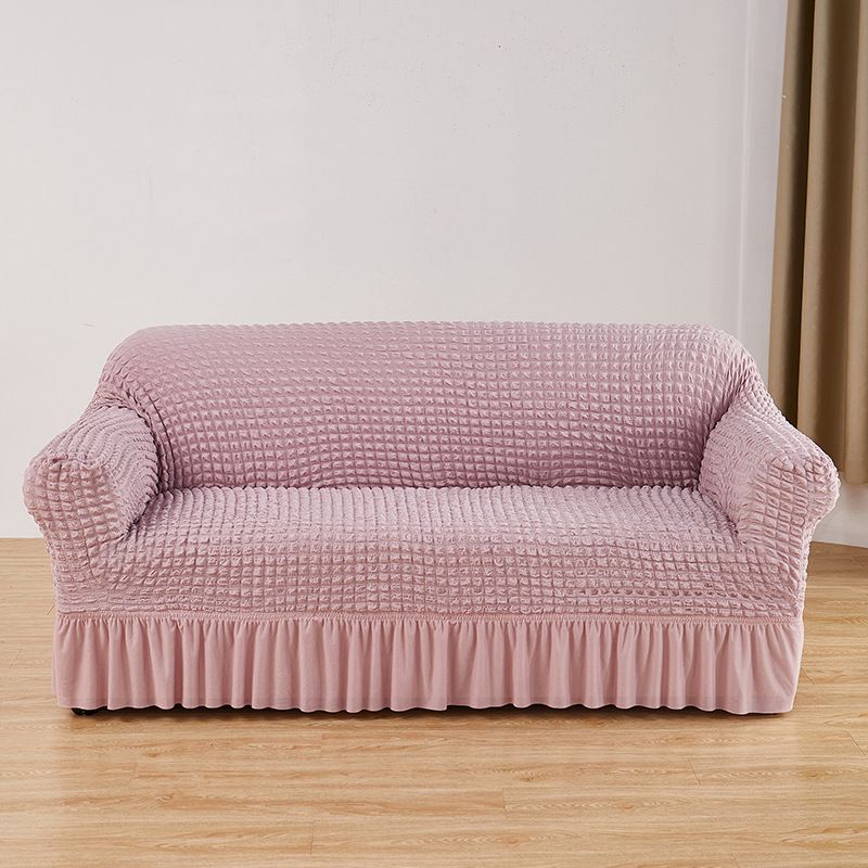 Stretchable Polyester Sofa Cover Set With Ruffle Skirt - Full Coverage Slipcovers For 1/2/3-Seater Couches (Multiple Colors & Sizes)_voghion.com