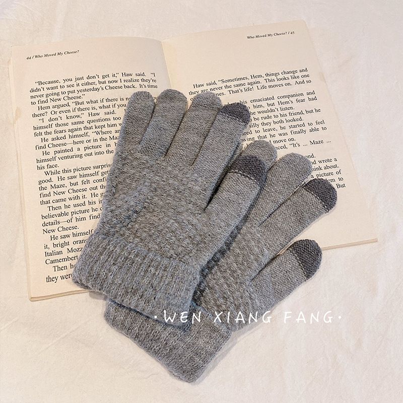 Women's Winter Knit Touchscreen Gloves, Thick & Warm Fleece Lined, Windproof For Riding, Cycling & Daily Use Touch Screen Female_voghion.com