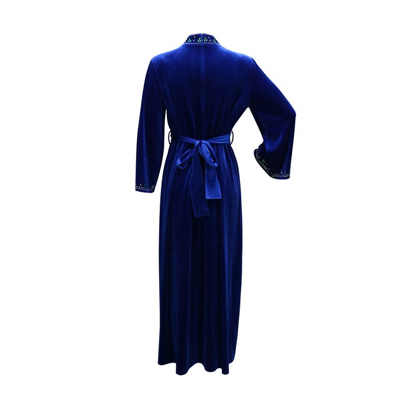Women's Clothing Abaya Robe Velvet Zipper Green Water Drop Diamond Dress_voghion.com