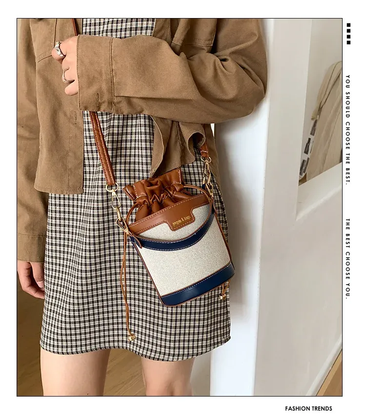 Borse a tracolla da donna, in pelle PU, a cilindro, con secchiello, da donna, con tracolla, casual, con coulisse, per viaggi estivi_voghion.com