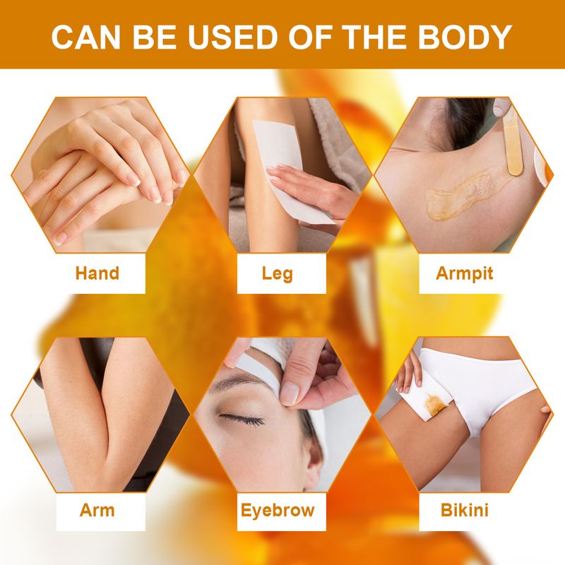 Honey Lemon Sugar Wax, Pure Natural Honey Wax Hair Removal Cream, Suitable For Leg, Chest, Hand, And Underarm Hair Removal, With A Scraper_voghion.com