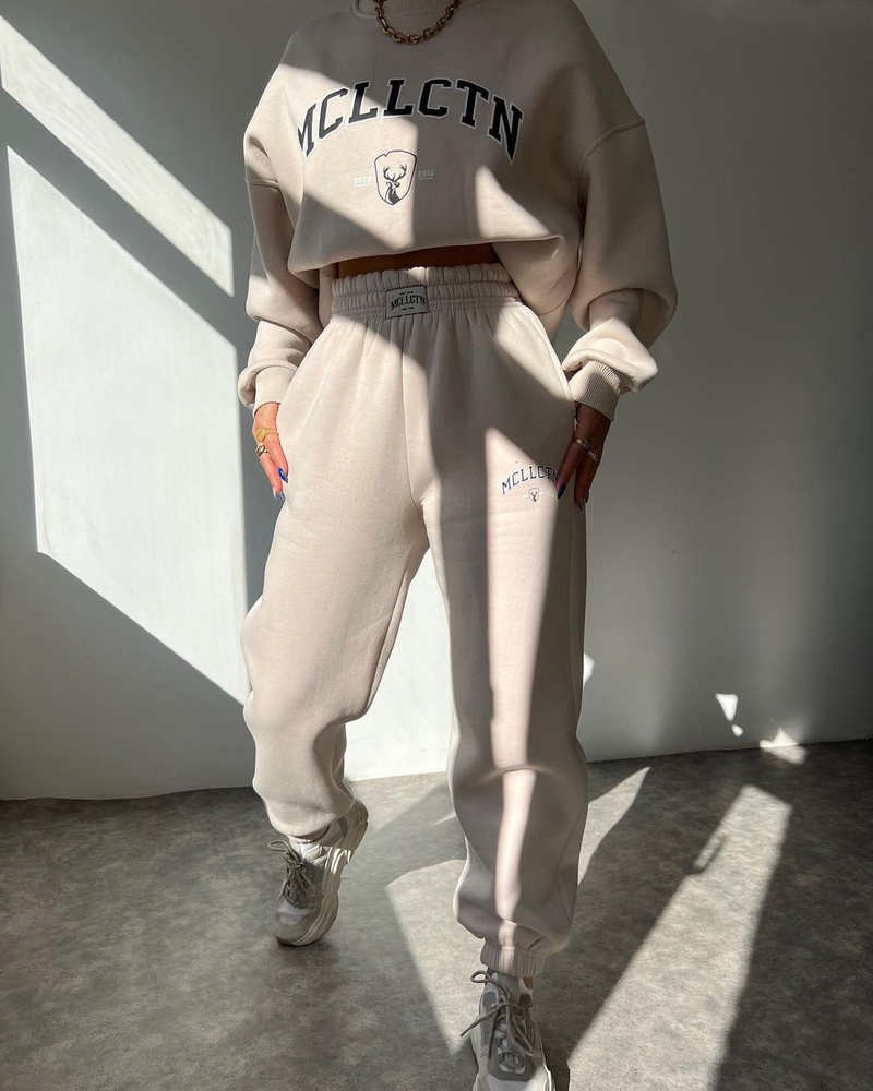 abbigliamento casual europeo e americano transfrontaliero moda stampata abito spesso più felpa in velluto pantaloni a maniche lunghe abito_voghion.com