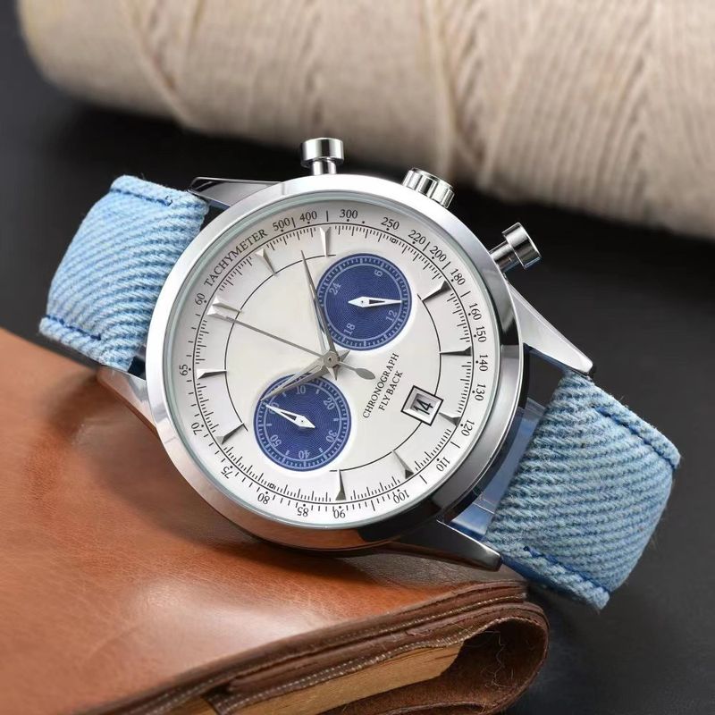 Platform Fashion Multi Functional Five Needle Calendar Men's Timing Quartz Watch_voghion.com