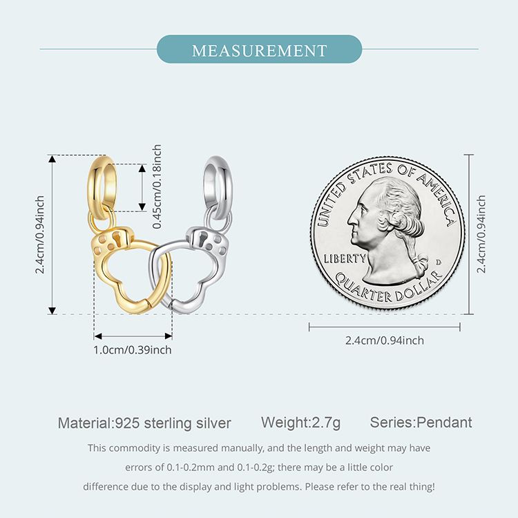 Ciondolo a forma di manetta a forma di cuore in argento sterling_voghion.com