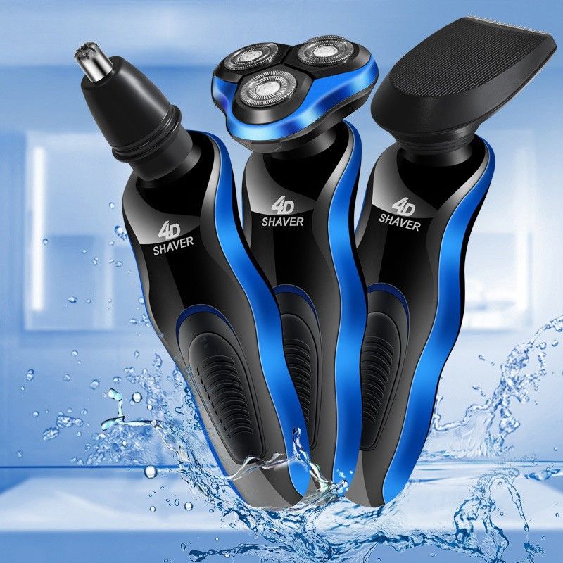 Afeitadora eléctrica de cuerpo completo con lavado de agua, multifuncional, 4D, cuchilla para barba, montada en el automóvil, carga USB, lote de afeitadoras_voghion.com
