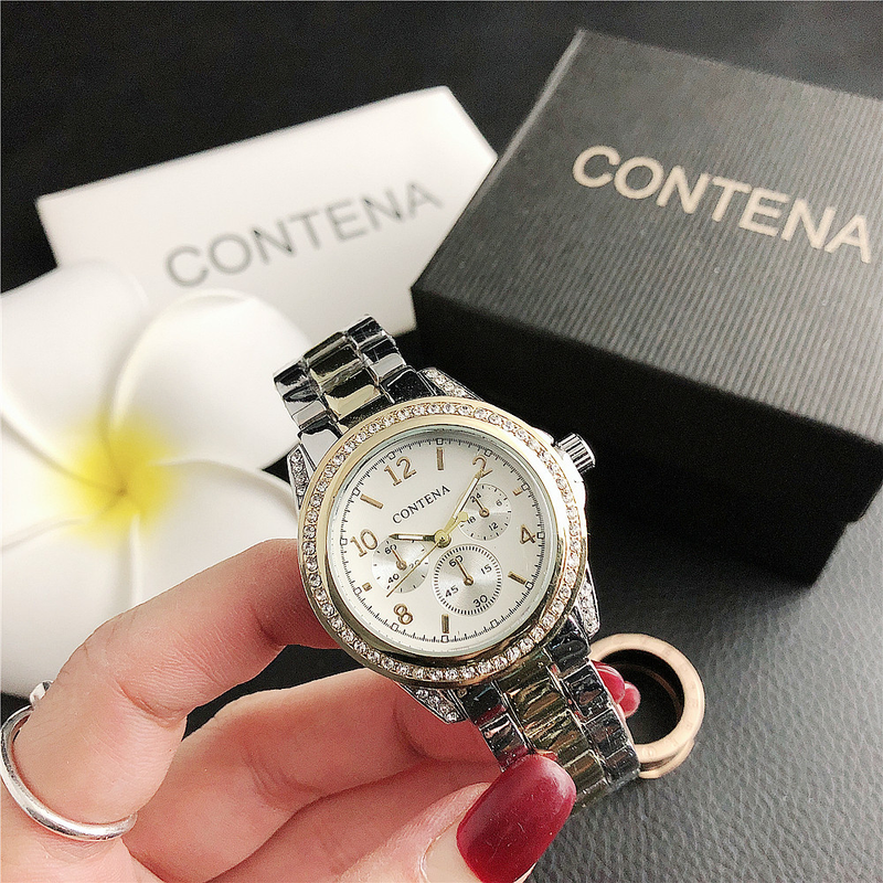 Luxury Women's Three Eyes Six Hands Analog Digital Hot Diamonds Vintage Classic Disc Business Steel Strap Watch_voghion.com