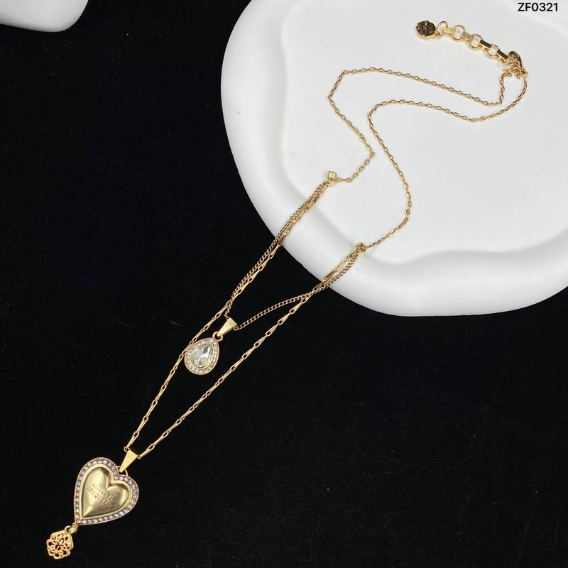 Hot Selling Ketting Trendy Damesmode Enkele Geschenkset Hoge Kwaliteit Liefde Druppels Diamanten Hanger Fijne Ketting Eenvoudige Luxe Mooie Premium_voghion.com