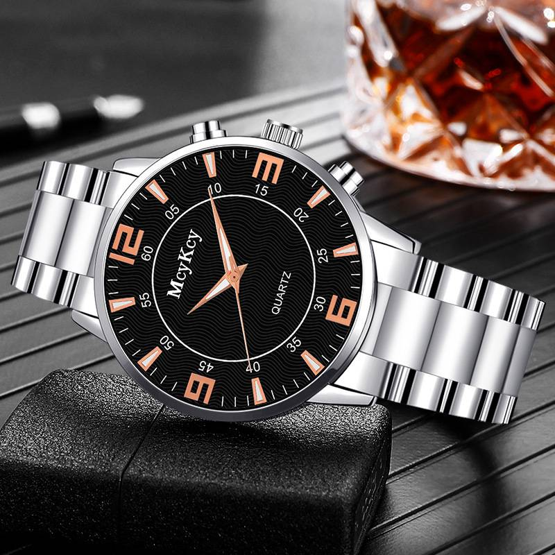 Men's Watch Gift Watch Simple Alloy Steel Band Quartz Men's Watch_voghion.com