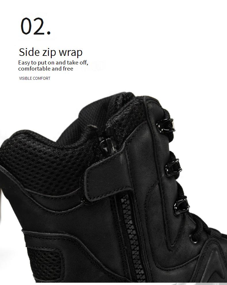 Herrskor Nya Stora Stridsstövlar PU Mesh Mid Cut Slitstarka taktiska stövlar Utomhussport Vandringsskor Vandringsstövlar_voghion.com