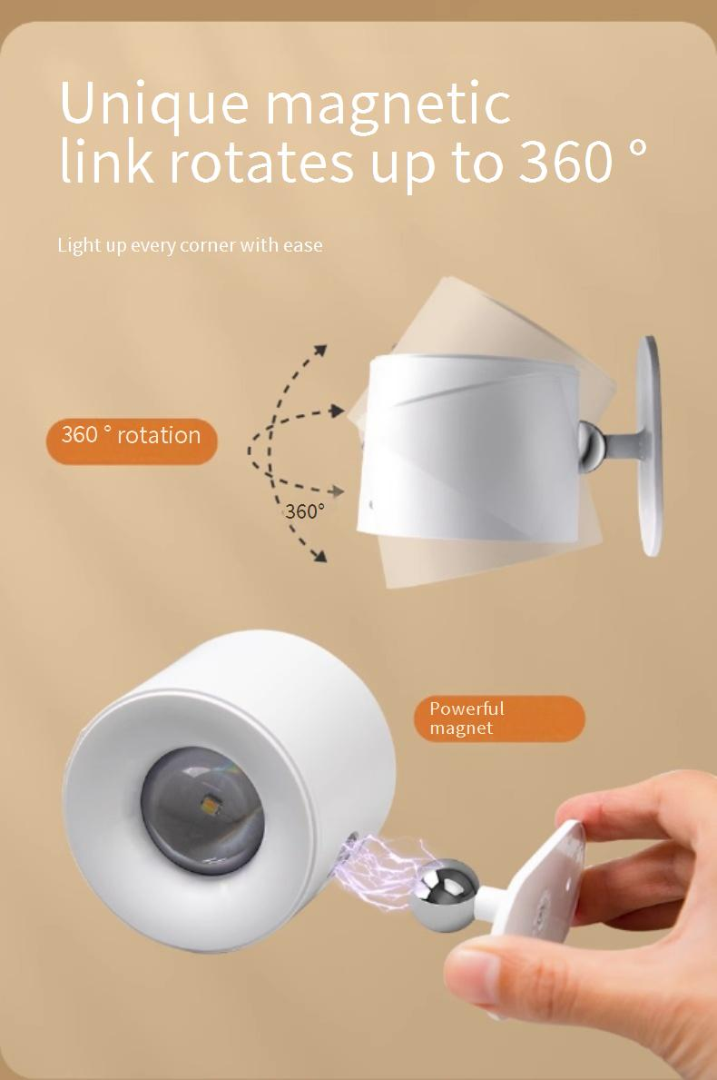 Applique murale LED rechargeable - Télécommande sans fil, aucun câblage ni perçage requis, luminosité réglable_voghion.com