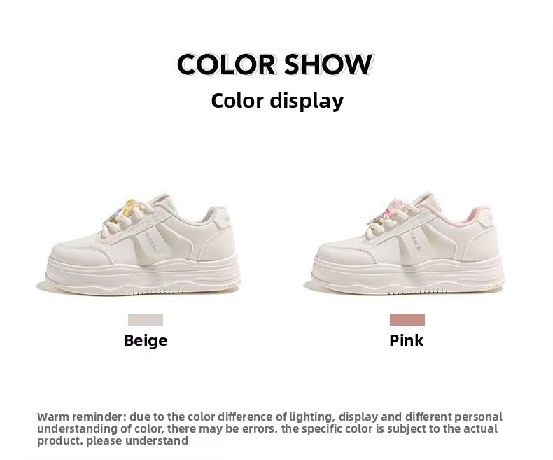 KMLW3180 Women's Casual Low-Top Bear Sneakers Cute White Universal Shoes With Height Increasing Feature_voghion.com