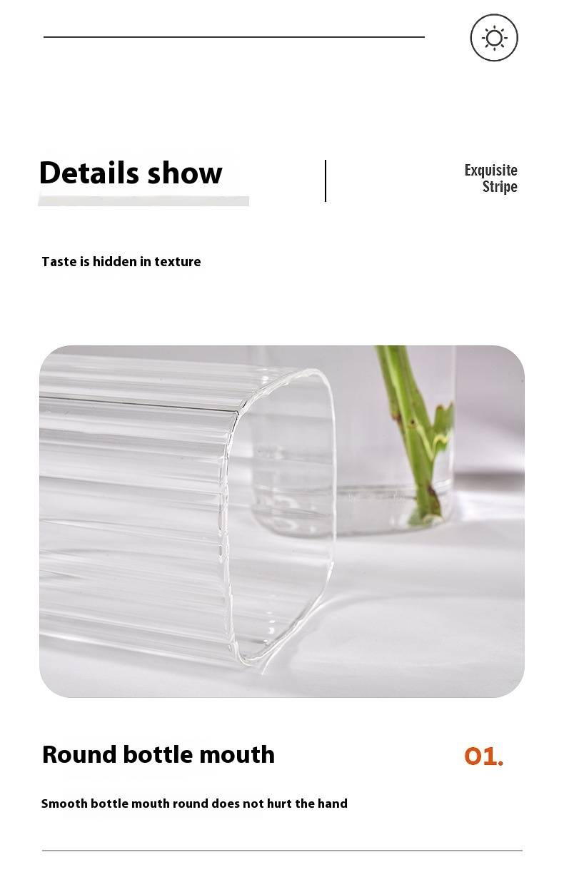 Vintage Square Glass Vase With Striped Design - Elegant Home Decor For Floral Arrangements & Terrarium Displays_voghion.com