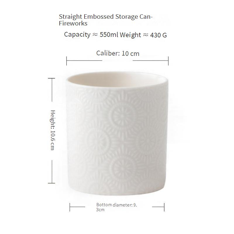 Fireworks High Value Relief Storage Jar Ceramic Chopstick Holder Knife And Fork Spoon Storage Jar Desktop Pen Holder_voghion.com