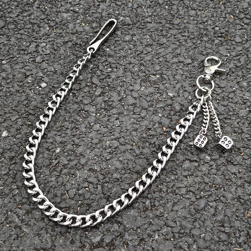 Hosenkette Jeans mit einlagiger dicker Kette Disco Cool Punk Ring Dekorative Taillenkette_voghion.com