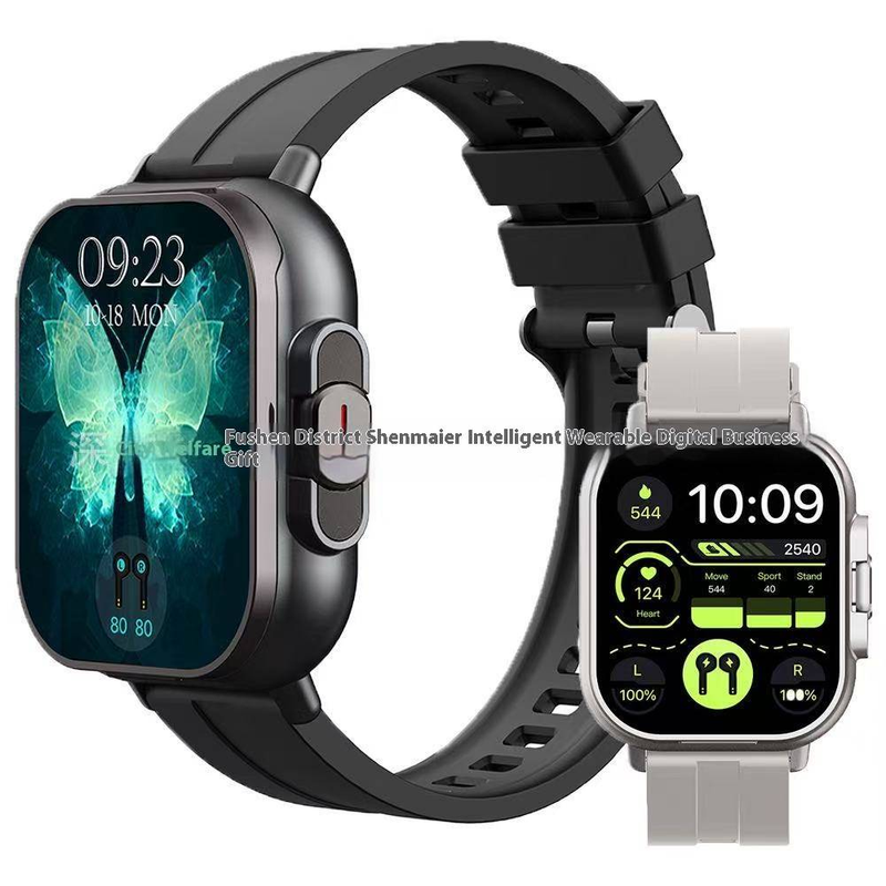 D8 Smart Watch With Bluetooth Calling & Built-in Earbuds, Full Touch Screen Fitness Tracker For Women Men, Heart Rate Monitor_voghion.com