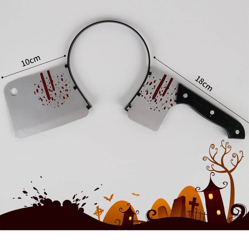 Halloween Scary Headband With Fake Knives, Scissors, Wrench, Saw, Axe & Hammer - Funny Prank Accessories For Costume Party_voghion.com