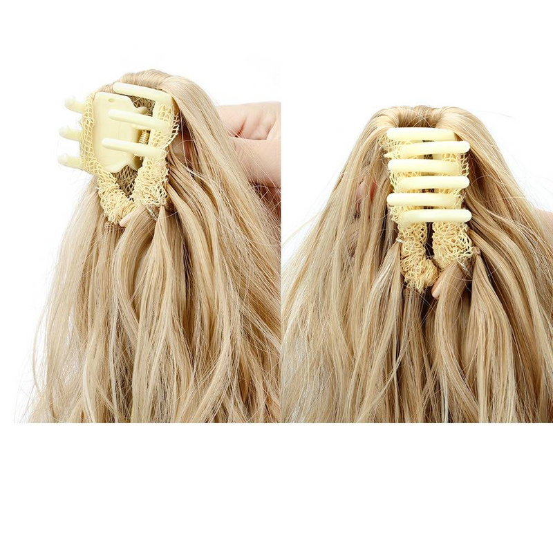 Women's Curly Hair Ponytail Clip-in Extension With Water Wave Texture, High Ponytail Short Curly Hairpiece, Cloud Perm Style_voghion.com