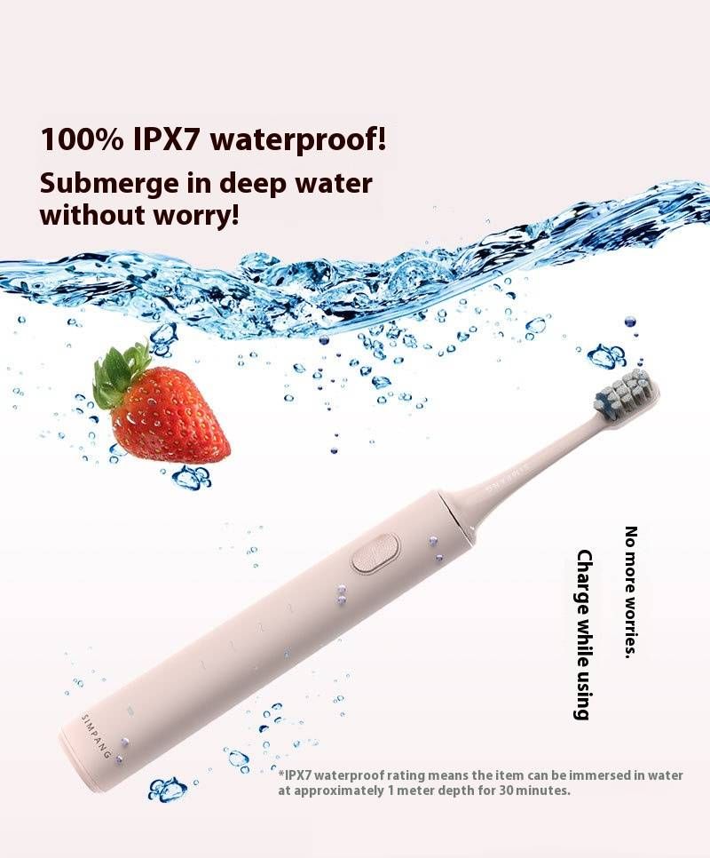 Intelligente elektrische Zahnbürste – 5 Modi, ultraweiche Borsten, über USB-C wiederaufladbar, Akku mit über 50 Tagen Laufzeit, IPX7 wasserdicht (Schwarz/Weiß/Pink/Marineblau)_voghion.com