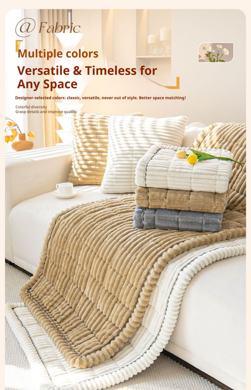 Plüsch-Sofakissenbezug-Set – weiche Cord-Sitzpolster für Anbausofas (rutschfest, maschinenwaschbar, Optionen Creme/Beige/Grau/Grün)_voghion.com
