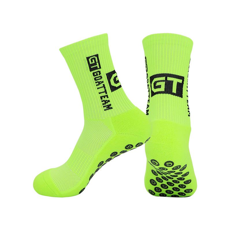 Kaymaz Tutuşlu Harf Baskılı Spor Çorapları - Erkekler ve Kadınlar İçin Nefes Alabilen Yastıklı Orta Boy Çoraplar, Futbol İçin Çabuk Kuruyan Sürtünme Önleyici Spor Çorapları_voghion.com