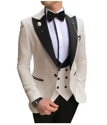 Nuevo 2024 traje de padrino de boda de tres piezas ajustado para hombre vestido de boda_voghion.com