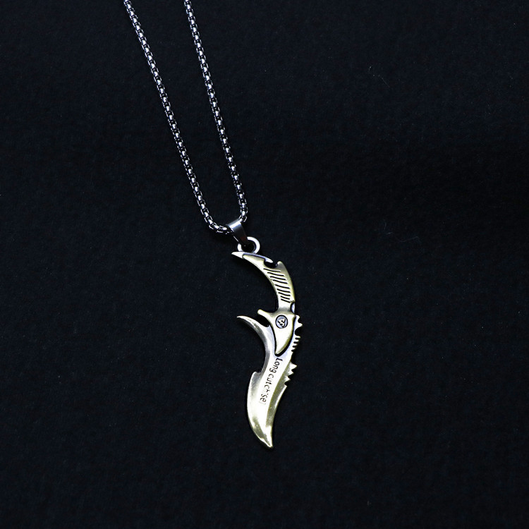 Collana Hip Hop Maglione Catena Coltello Arma Ciondolo scheletro Punk Street Bounce Accessori Merci_voghion.com