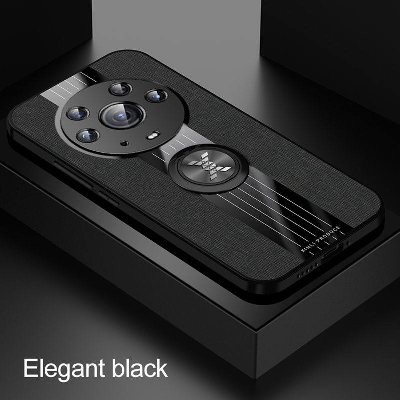 Coque de téléphone de luxe en tissu mat, étui arrière avec anneau de support pour Honor X10 X30 Max X30i X7 X9 5G Magic 4 Lite_voghion.com