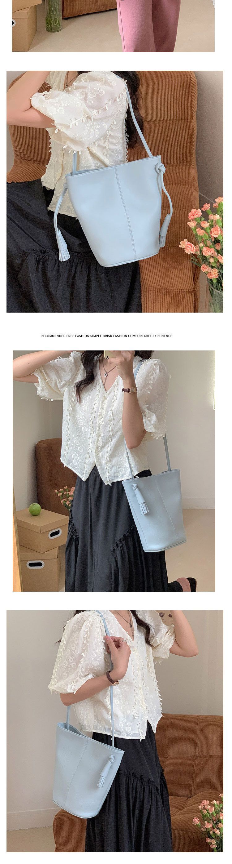 Crossbody bucket leather large capacity 2024 new simple commuting versatile women's shoulder bag_voghion.com
