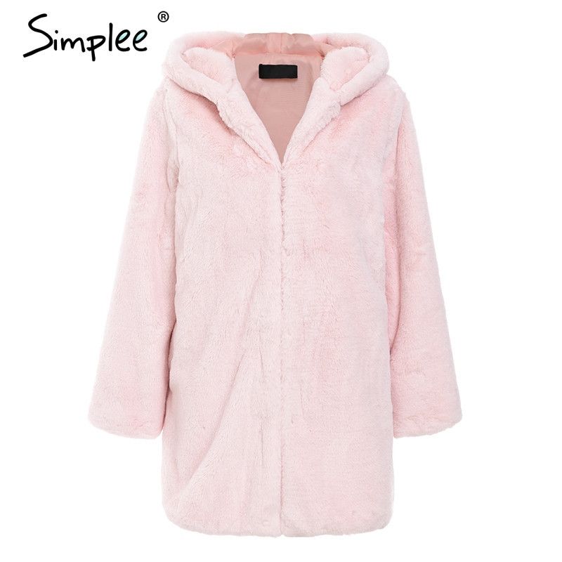 Fluffy Teddy Bear Women's Winter Coat Faux Fur Hooded Jacket Soft Plush Outerwear Cozy Puffy Coat For Ladies_voghion.com
