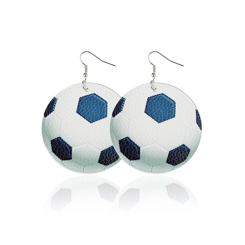 pendientes de pelota, pendientes de rugby, pendientes de pelota con purpurina y lentejuelas, pendientes de cuero de colores_voghion.com