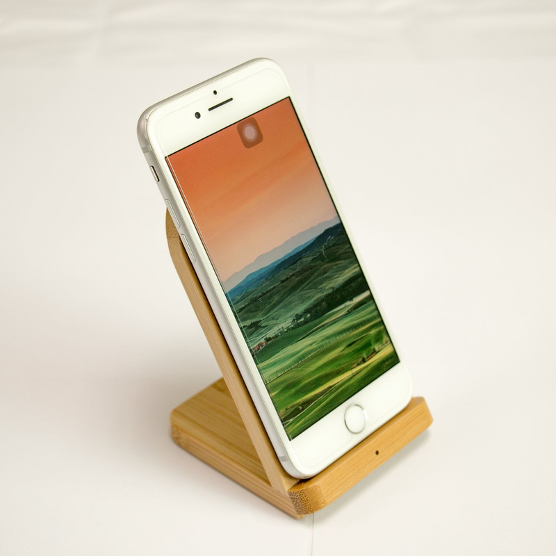 10w bamboo wireless charger bracket vertical wireless fast charge rounded vertical wireless for Apple mobile phone_voghion.com