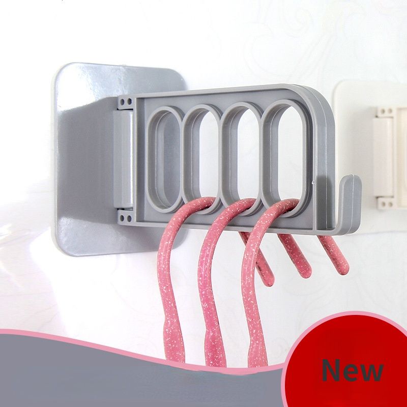2pcs Bedroom Wardrobe Punch Free Hanger Storage Rack Clothes Shirt Hook Cabinet Hanger Key Bathroom Dormitory Shelf Drying Rack Set_voghion.com