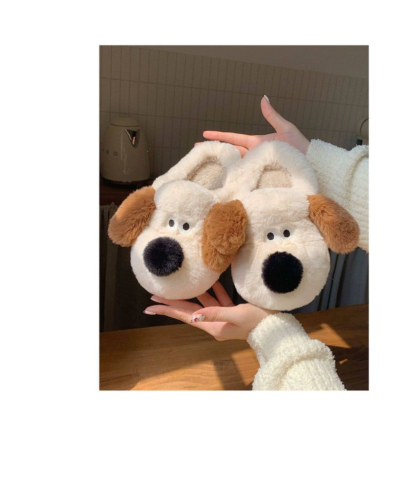 Autumn And Winter Home Warm Bedroom Soft Bottom Confinement Shoes New Genuine Master Dog Plush Closed Toe Cotton_voghion.com