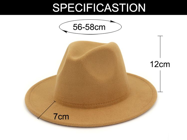 Herfst- en winterwollen hoge hoed voor mannen en vrouwen, hoeden voor koppels, grote eaves rechte rand, modieuze, veelzijdige jazzhoed_voghion.com