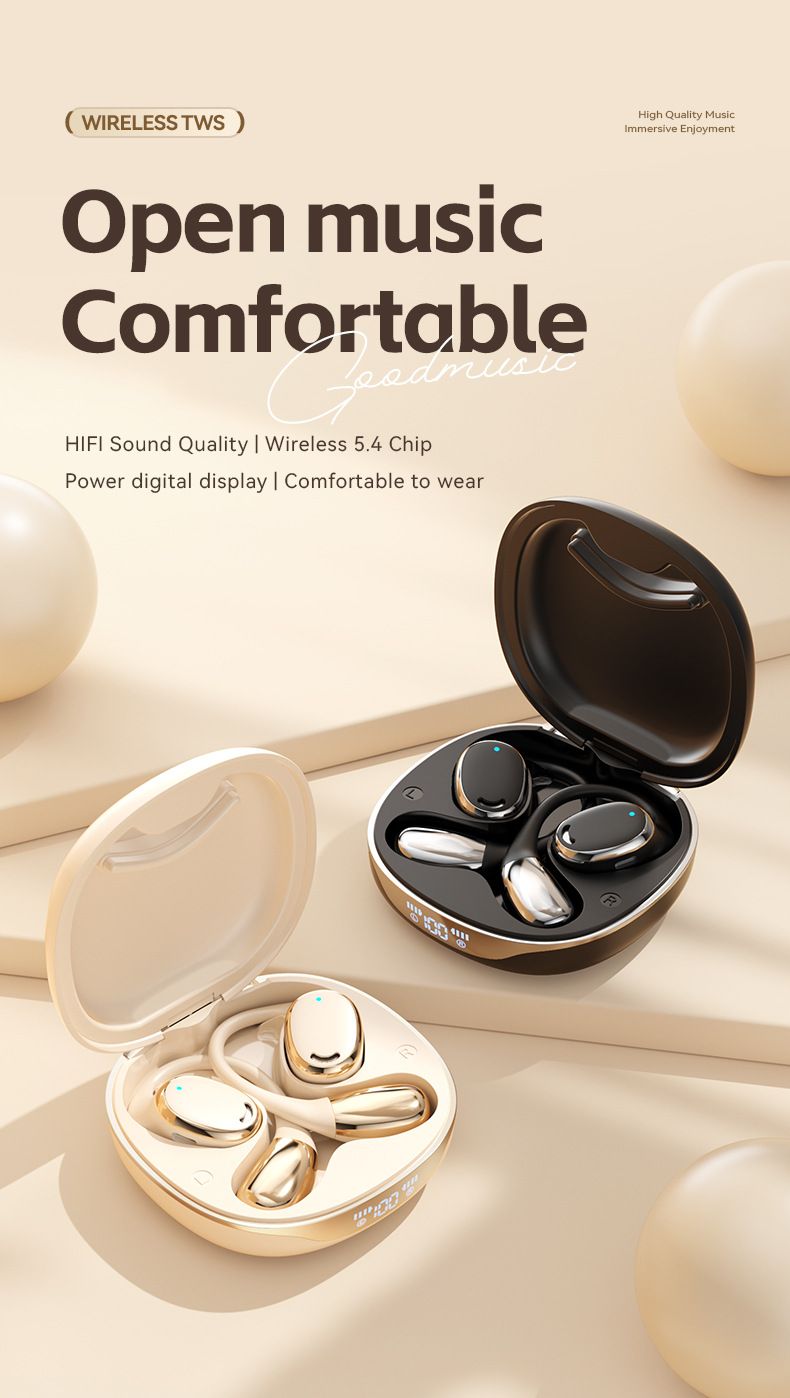 Neues M70-Headset mit Knochenleitung, kabellos, Bluetooth, offenes Ohr, Hänge-Design, komfortabel und leicht, lange Akkulaufzeit, Headset mit hoher Klangqualität_voghion.com